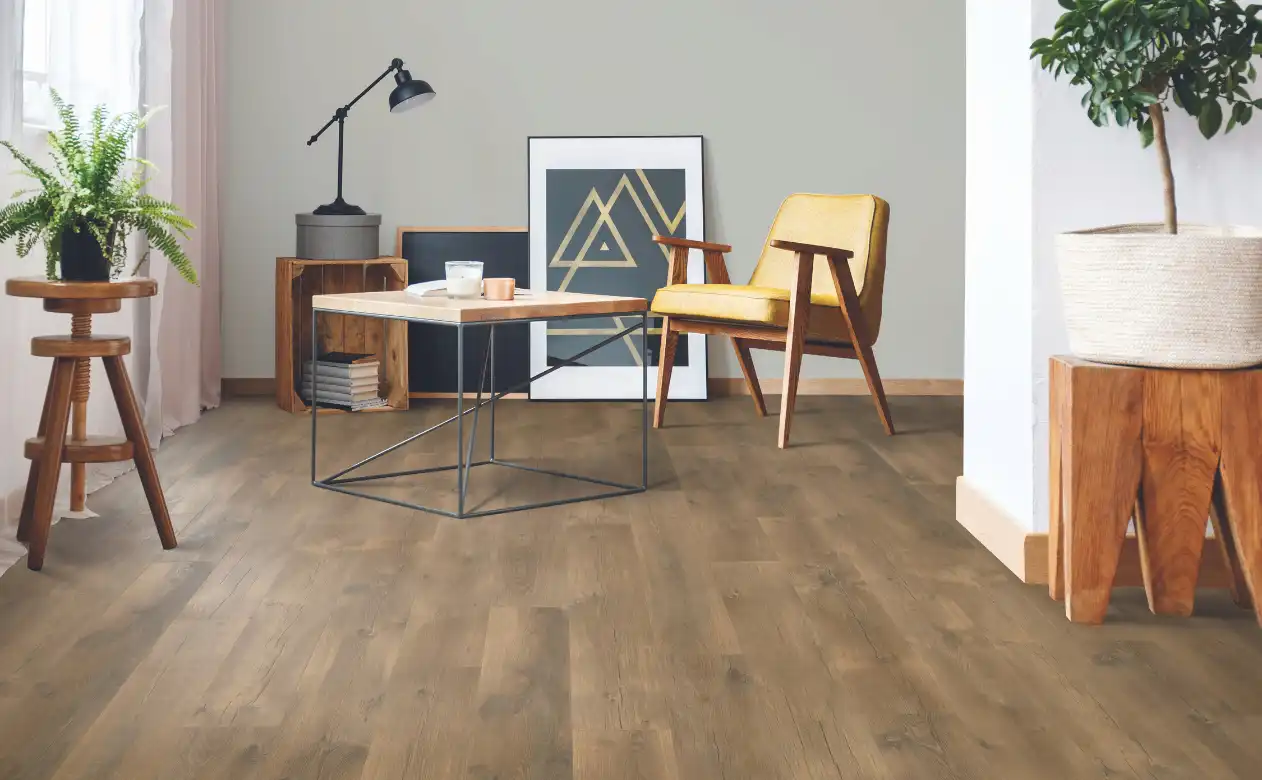 wood look laminate flooring in home office